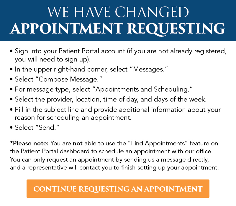 We Have Changed Appointment Requesting