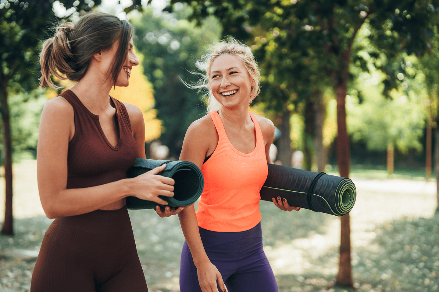 Two women practicing Yoga