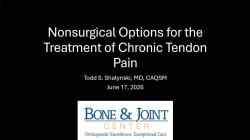 The Bone & Joint Center’s Dr. Todd Shatynski Highlights Nonsurgical Tendon Treatments